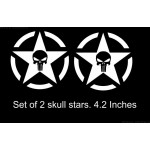 Skull in military star sticker for cars, bikes, laptops